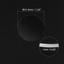 uxcell 31.5mm Dia. Watch Glass Sapphire Crystal Lens, Round Flat 1mm Thickness Replacement Parts for Watchmaker Repair Clear