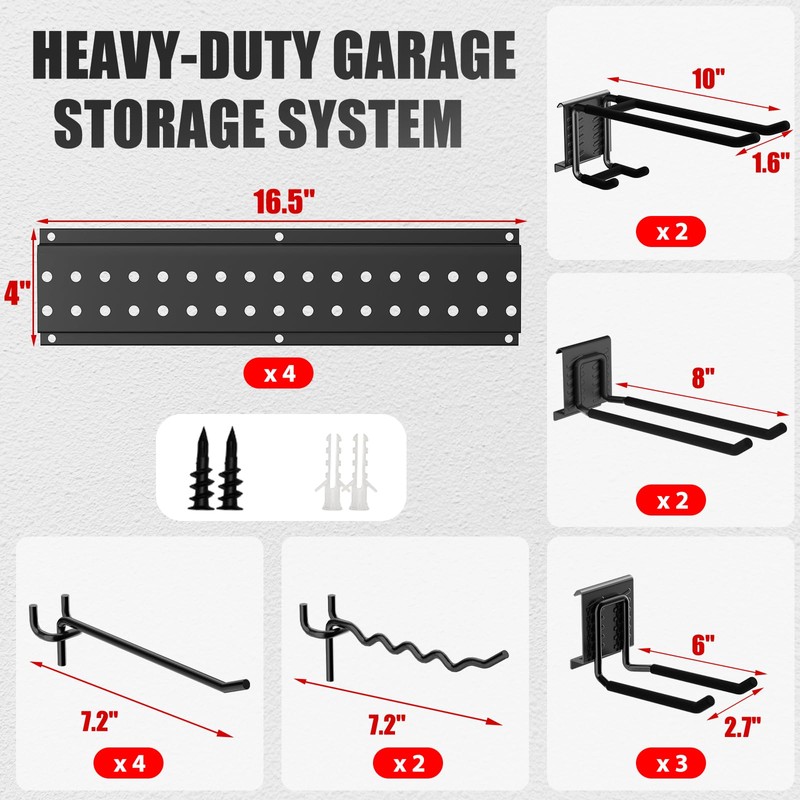 ZICANYCO Garage Tool Organizer Wall Mount 64 inches with 13
