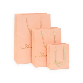 EROSTIMO Gift Wrapping Bag, Paper Bag, Gift Wrapping, Gift Wrapping, Gift Handbag, Set of 3, Stylish, Simple, Christmas, Valentine's Day, Mother's Day, Father's Day (pink)