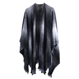 Wrap, Ruana Wraps for Women, Wool Shawl, Irish Gifts for Her, Biddy Murphy, Made in Ireland, 85% Lambswool, 54" X 72", Soft, Lightweight, Warm, Charcoal