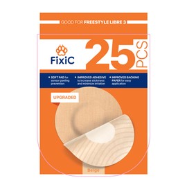 Fixic Libre 3 Adhesive Patches, Upgraded with Pad and Wave Glue, TAN