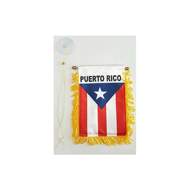 PUERTO RICO MINI BANNER FLAG GREAT FOR CAR & HOME