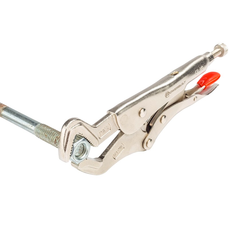 Powerbuilt 9-Inch Parrot Nose Pliers Hand Tool, Adjustable Locking Jaw,