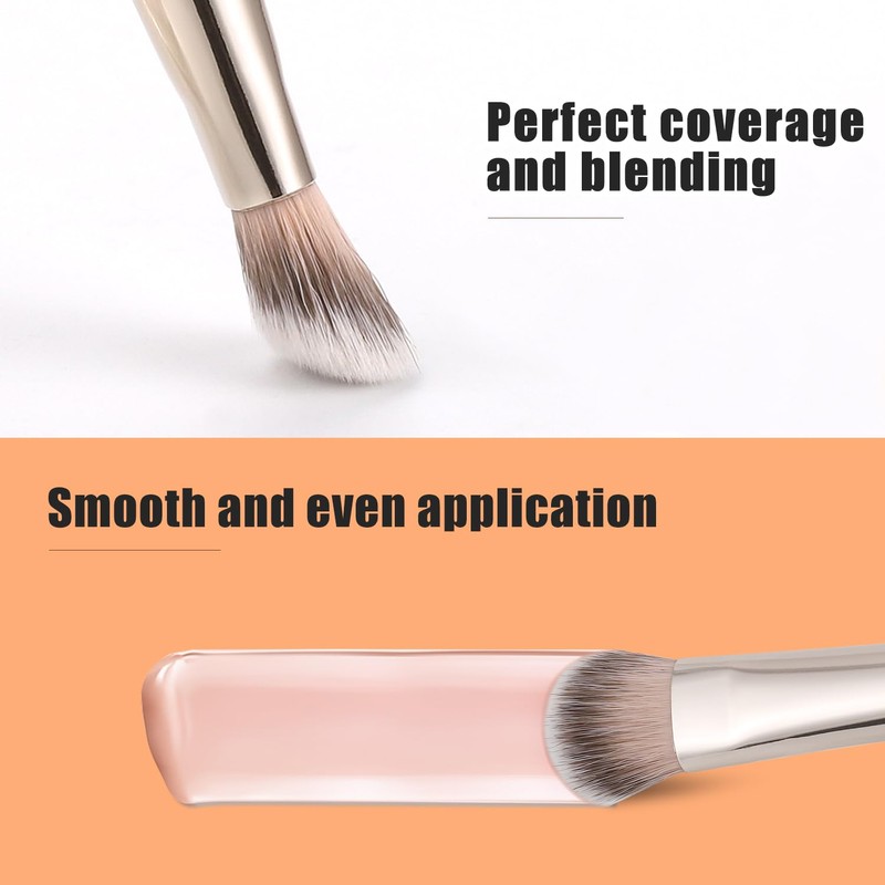 TEOYALL Under-Eye Concealer Brush, Small Flat Angled Synthetic Bristles Flawless