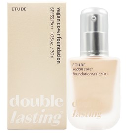 Etude Double Lasting Vegan Cover Foundation 30g SPF32 17C1 Light Vanilla / 에뛰드 더블 래스팅 비건 커버 파운데이션30g SPF32 17C1 라이트 바닐라