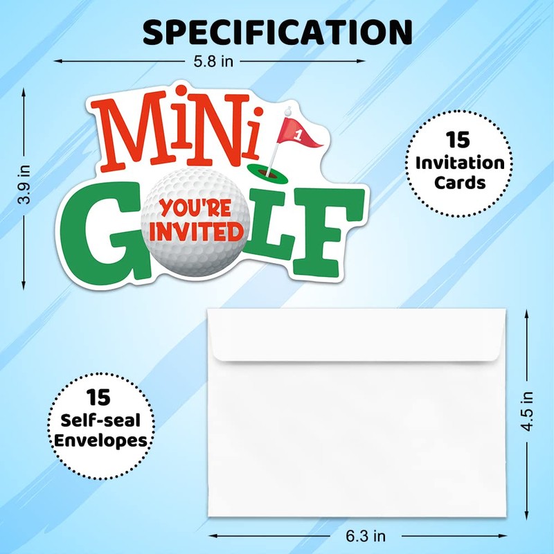 ERHACHAIJIA 15 PCS Mini Golf Golf Ball Shaped Fill-In Invitations