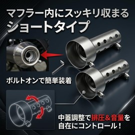 I'm so happy Inner Silencer, Inner Baffle, Universal Muffler, Motorcycle Exhaust Muffler 2 pieces (Short, 1.9 inches (48mm))