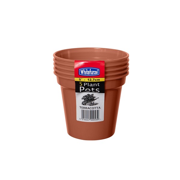 Whitefurze G04016 12.7cm Garden Pot - Terracotta (Set of 5)