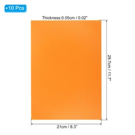 PATIKIL 20 Mil Clear PVC Binding Covers, 10 Pcs Front View Protector Un-Punched A4 Letter Size for Presentation, Report, Paper, Business Office Supply Document, Semi Transparent Orange