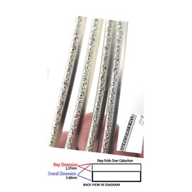 Adornville® 999 Fine Silver Step Bezel Wire Dead Soft 3.68mm Wide x 12 Inches Long by EAM Jewelry Design & Supply, LLC