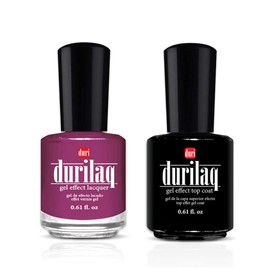 duri Durilaq, D565 Chianti, Purple Plum Opaque Gel Effect Lacquer and Top Coat, 0.61 fl.oz. Each