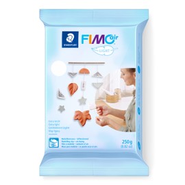 STAEDTLER Fimo Air Light Air-Drying Modelling Clay Extra Light White Ready to Use No Burning Process Necessary 350 g Pleasant Feel Does Not Stick 8130-0