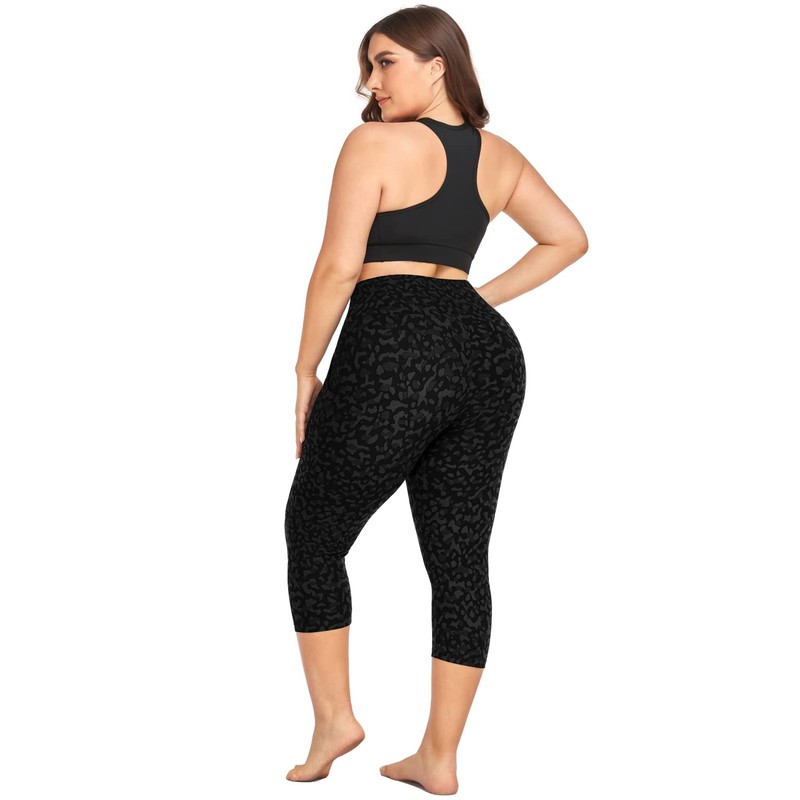 MOREFEEL Capri Plus Size Leggings for Women with Pockets-Stretchy XL-4XL