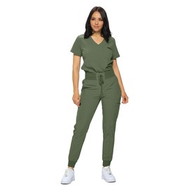 MONARCH UNIFORMS - Conjunto de exfoliantes elásticos para mujer, con blusa de meter para mujer, Verde oliva, X-Small
