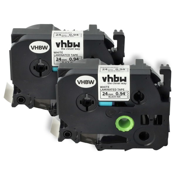 vhbw 2x Label Tape Cassette Compatible with Brother P-Touch PT-E800KTW,