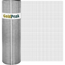 GoldPeak Galvanized Hardware Cloth 1/2 inch 36 x 100 ft 19 Gauge, Hot-dip Galvanized After Welding, Chicken Wire Fencing Wire Mesh Roll Welded Wire Fence Gopher Wire Cloth Rodent Wire