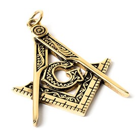 THE MASONIC COLLECTION Women's Antique Gold G Symbol Pendant - Square and Compass - Comes in Velvet Pouch - A Useful Gift Accessory for Masons, Not a Gemstone, Stone Metal, No Gemstone