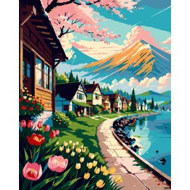 QUITEDEW Paint by Numbers Kit for Adults,Paint by Number for Adults Mountain,DIY Drawing Paintwork Without Frame for Home Wall Decor 16x20 Inch