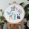 BENECREAT 4 Sheets 42Pcs Zoo Animals Water Soluble Embroidery Patterns,