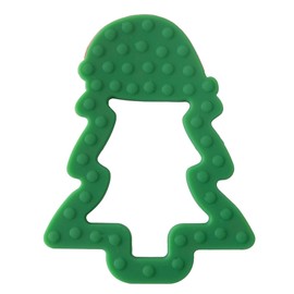 Jimibaby Silicone Christmas Teether, The First Christmas Holiday Teething Toy for Baby Boys and Girls, Ideal Christmas Stocking Stuffer, Comes with Gift Package (Christmas Hat) (Green)