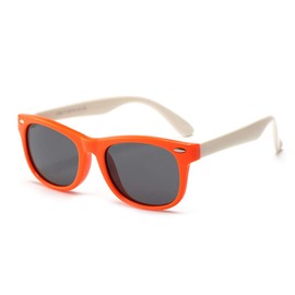 MAXJULI Polarized Kids Sunglasses for Girls and Boys with Fleaxible Frame Ages 3-10 UV400 (Orange/White)