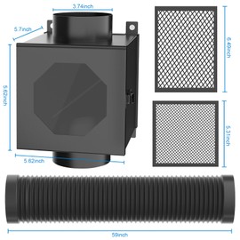 Metal Dryer Lint Trap, Indoor Dryer Vent Kit with 4" Hose - Efficient Lint Catcher Box, 2 Clamps & Stainless Steel Mesh for Electric Clothes Dryers - Dryer Duct lint Trap