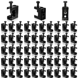 Nagpew 50 Pieces Beam Clamps, 1/4" x 20 Carbon Steel Safety C Clamps with Screws, Heavy Duty Small Thread Rod Clamp for Support J Hooks, Flange, Bridle Rings, Pipe Work
