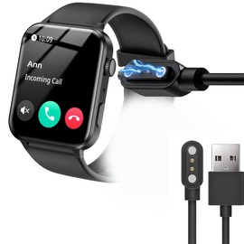 Compatible for R30 Pro 1.85 Inch Smartwatch Charger,Blueshaweu 2 Pin Magnetic USB Replacement Charging Compatible with IOWODO R30 Pro/Blackview R30 PRO/FeipuQu R30 Pro Smartwatch 1.85" (Black)