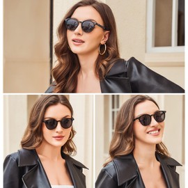 RayGaze Ultra Lightweight Small Round Polarized Sunglasses for Women UV400 Protection