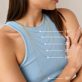 PAVOI Italian Solid 925 Sterling Silver Chain Necklace, 22K Gold Plated, 1.1mm Italian Diamond-Cut Cable Chain Necklace for Women and Men, MADE IN ITALY (16, White Gold)