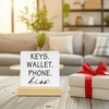OVAcational Keys Wallet Phone Kiss Wooden Sign, Entry Way Table