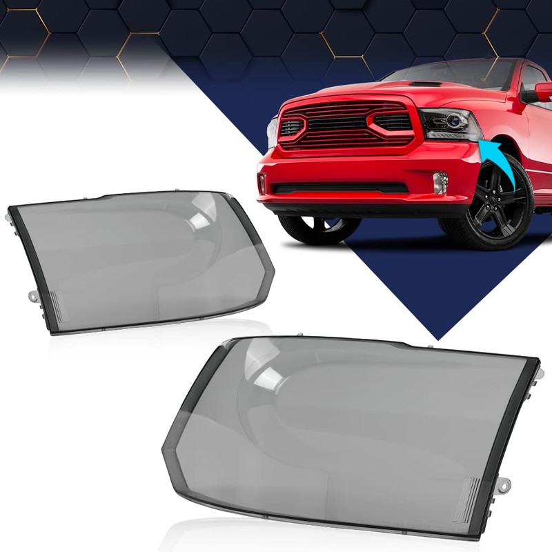 PIT66 LED Headlight Cover Compatible with Dodge Ram 1500 2009-2018/Fit