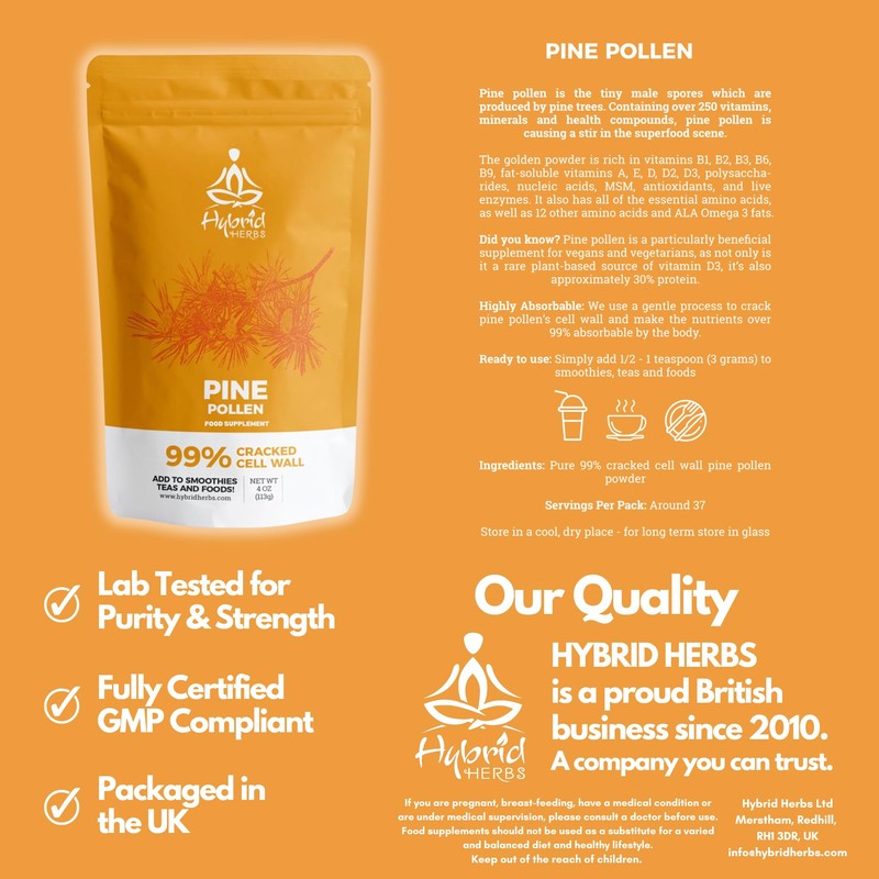 Hybrid Herbs HYBRID HERBS - Pine Pollen Powder (113g) -
