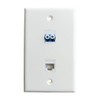 BUPLDET LC/UPC Fiber CAT6 Ethernet Wall Plate - Single Gang