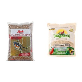 Lyric Golden Safflower Seed and Wagner's Safflower Seed Wild Bird Food Bundle - 12 lb Bag + 5 lb Bag