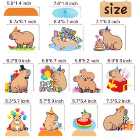 Capybara Birthday Honeycomb Centerpieces 11Pcs Capy Birthday Party Decorations Capybara Table Centerpieces Capybara Theme Party Supplies for Animals Baby Shower Table Decor