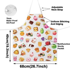 WZMPA Delicious Food Baking Apron Food & Delights Gift Gourmet Festival Adjustable Apron With Pockets Tasty Food Merch (Delicious Food Ap)