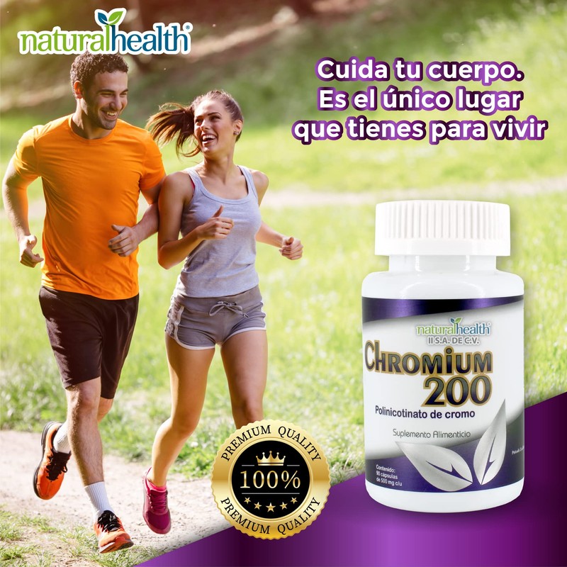 CHROMIUM 200, 2 FRASCO CON 90 CÁPSULAS 500 MG C/U.