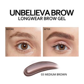 Phoera Eyebrow Gel,Long-lasting Eyebrow Tint, Waterproof Brow Gel,Hhigh Pigment Eyebrow Mascara,Vegan Formula,Tinted Brow Mascara for Full, Shaped Brows (03 Medium Brown)