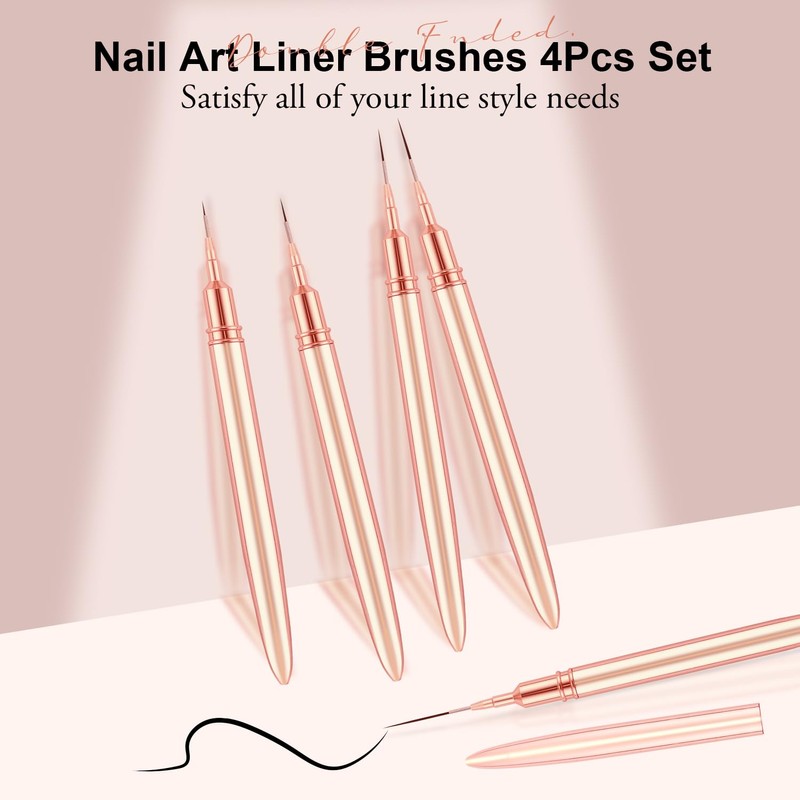 LEDSUUEI Nail Art Liner Brushes（Gold）
