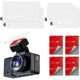 TUYOBG 4 Stück Dash Cam Klebepads & Antistatische Folien, Klebepad Set für Auto Dashcams – Doppelseitig, Extra Stark, Durchsichtig, VHB Klebeband Tape für Windschutzscheibe & Armaturenbrett