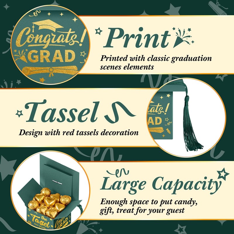 TaoBary 30 Pcs Graduation Cap Candy Box 2026 Graduation Decorations