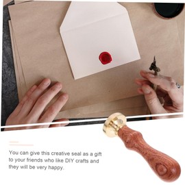 FOMIYES 1pc Dispensing Plate Wax Seal Tools Eyeshadow Stamp for Eyes Pressing Seal Coffee Squeezer Makeup Metal Stamps Hotfix Wooden Handle Eye Shadow Pack