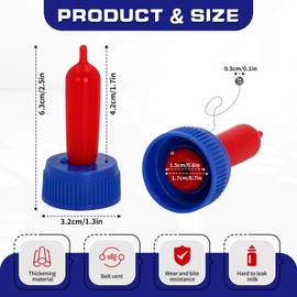 20-PCS Goat Nipples Nipple Soft Rubber Pacifier for Feeding Pup Foal Calf Small Animal Screw On Sprite Coke Soda Bottle (Blue)