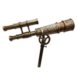 A Navirock Vintage Table Decorative Antique Brass Telescope with Full Brass Tripod Stand Decor Nautical Maritime Home Office