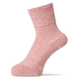 Okamoto 638941 Easy Socks, For Nursing Care, Anti-slip, No Tightening, 8.3 - 9.8 inches (21 - 25 cm), Stretchable Design, Women's, Cotton, Skin-friendly, Made in Japan, For Home Use, Anti-Slip, Pink