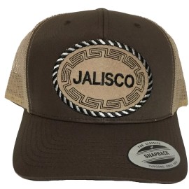 Unbranded JALISCO  MEXICO BASEBALL HAT 2 LOGOS BROWN  KHAKI MESH TRUCKER  SNAP BACK