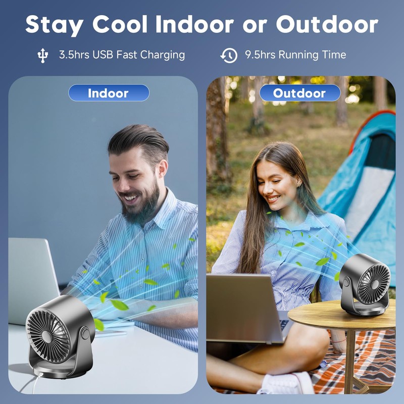 YOSHENMO Desk Fan, Turbo Table Fan for Bedroom, 100-Speed Digital