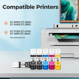 SERENDIPITS 522 Ink Refill Bottles ET-4800 ET-2800 ET-2803 ET-2400 Replacement for 522 Ink Refill Bottles 6 Pack Fit for 522 Ink for ET 2800 ET-2720 ET-2840 ET4800 ET2400 ET-4700 ET-4810 ET2800 2803 2800 Printer