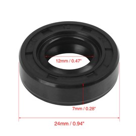 X AUTOHAUX TC Shaft Seal Seal Rubber Double Lip 12 mm x 24 mm x 7 mm for Motorcycle Crankshafts and Hydraulic Pumps